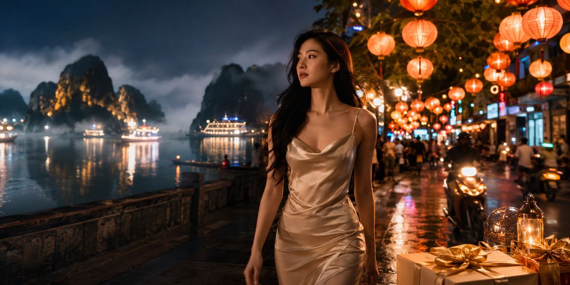 Không khí chợ đêm Hạ Long minh họa trải nghiệm casino và giải trí buổi tối